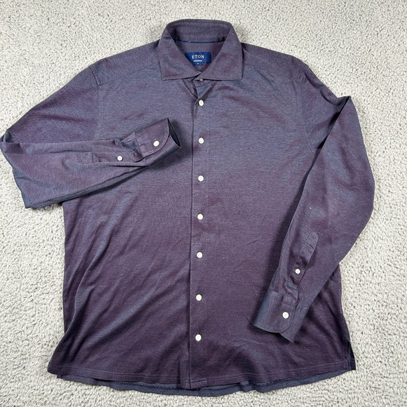 Eton Contemporary Shirt Mens XL‎ Purple Long Sleeve Button Down Dress Party - Picture 2 of 7